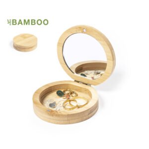 Espejo joyero bambú