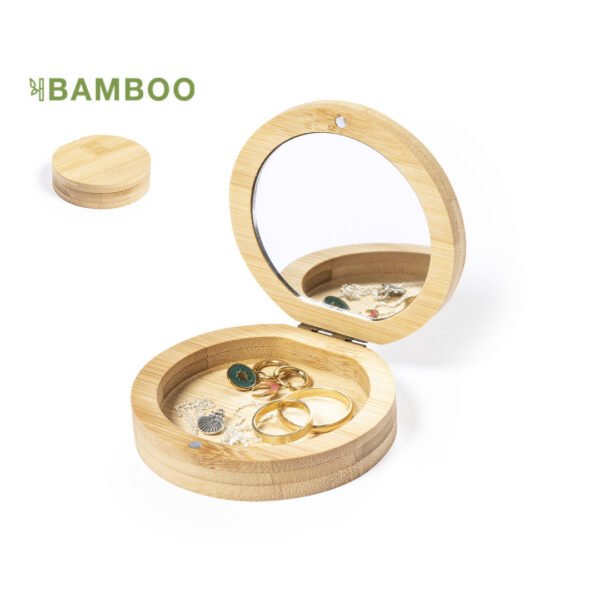Espejo joyero bambú
